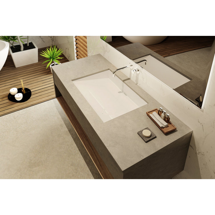 Badeloft 16.1'' Polymarble Rectangular Undermount Bathroom Sink